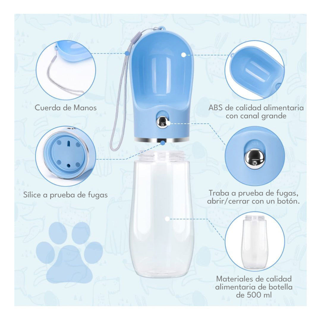 Dispensador de Agua Portátil para Mascotas – 500 ml - Pro Outdoor