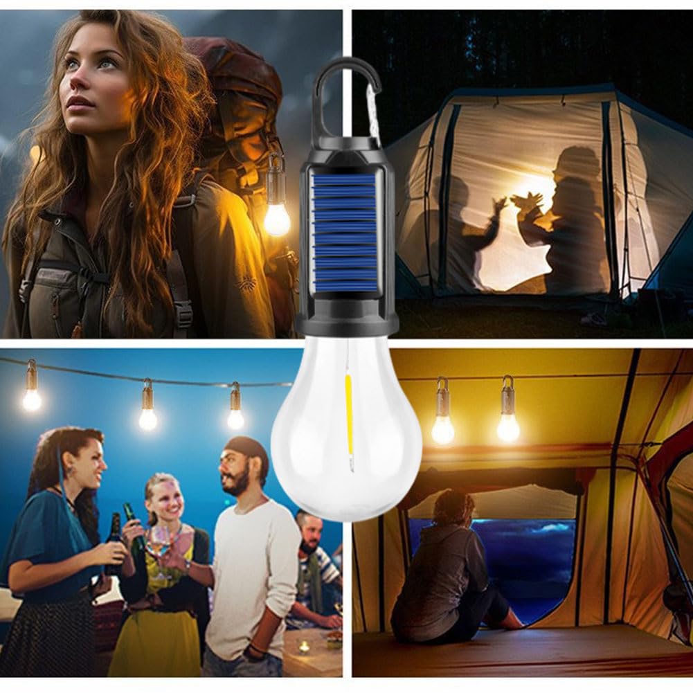 Pack x2 Lámparas Solares Camping - Carga Solar/USB - IPX4 - 3 Modos de Luz