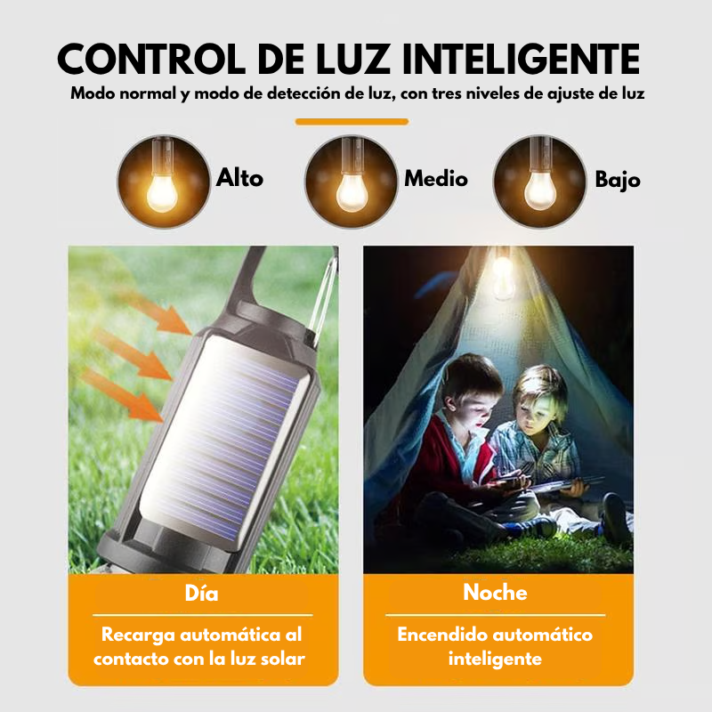 Ampolleta recargable con luz solar x2